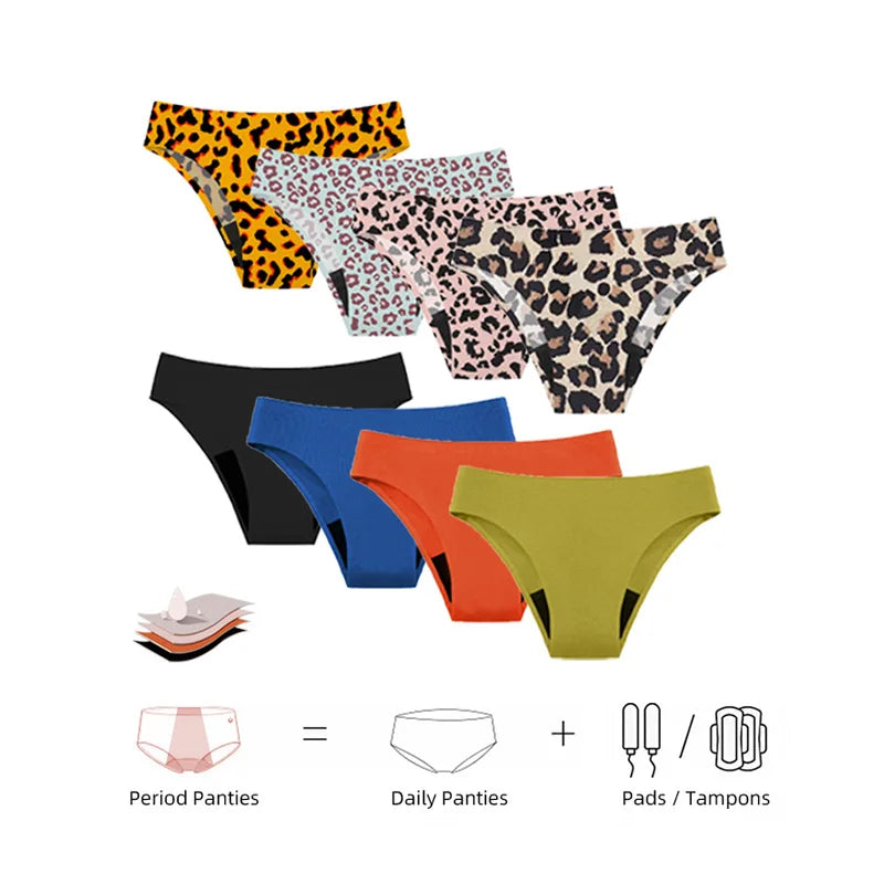 4-Layer Leopard Seamless Plus Size Period Panties – A WOMAN NEEDS
